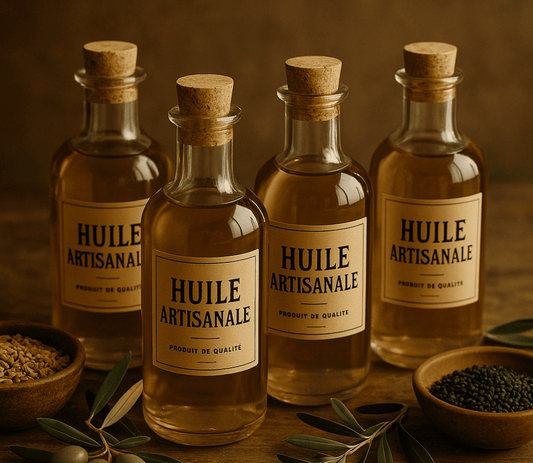 image sur laquelle on voit des huiles à barbe artisanales de qualité.