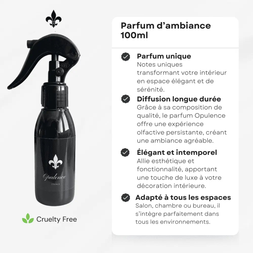 Avantages et bénéfices parfum d'intérieur Opulence 100ml.