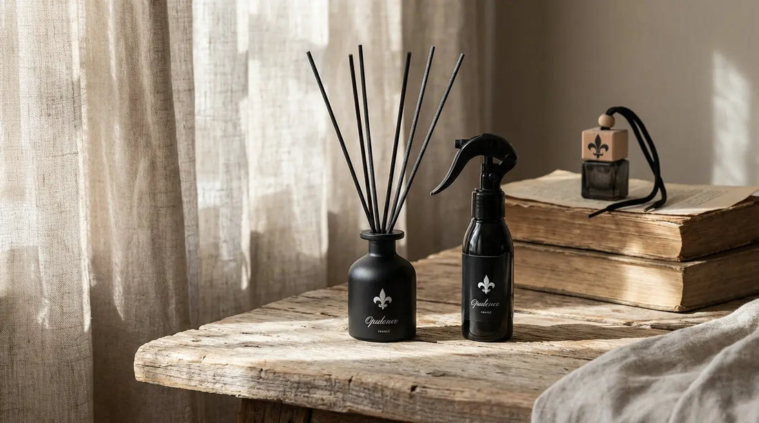 Diffuseur à bâtonnets, parfum d'intérieur en spray et diffuseur voiture Opulence.