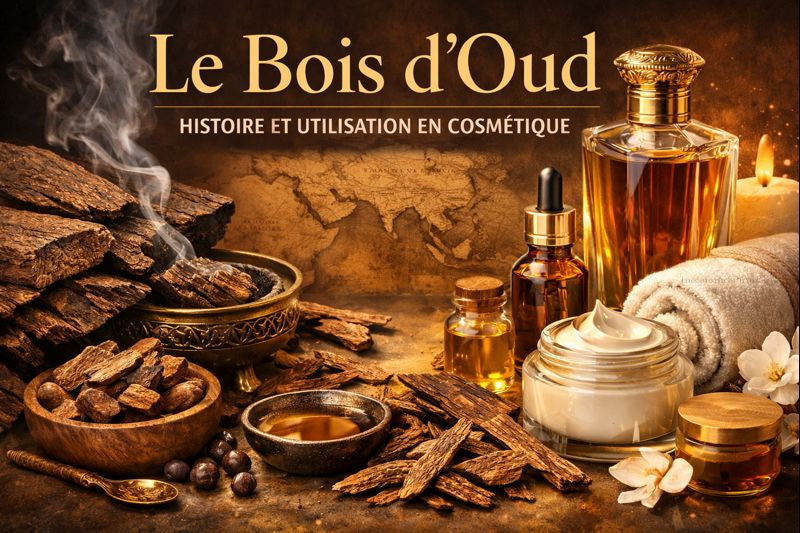 Image représentant le bois d'Oud, son histoire et son utilisation dans la cosmétique.