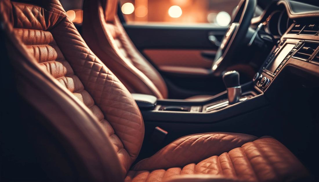 Intérieur de voiture de luxe parfumé avec un diffuseur de parfum voiture.