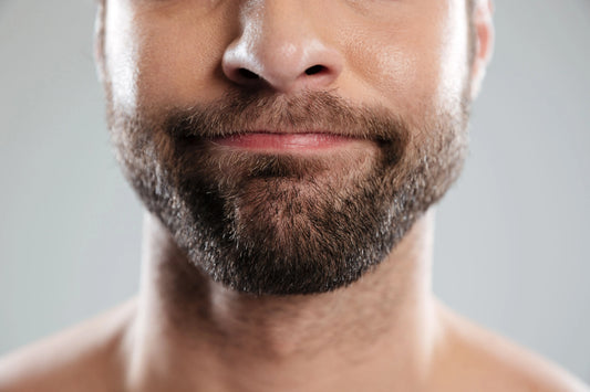 Homme barbu qui regarde la pousse de cette dernière.