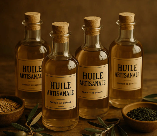 image sur laquelle on voit des huiles à barbe artisanales de qualité.