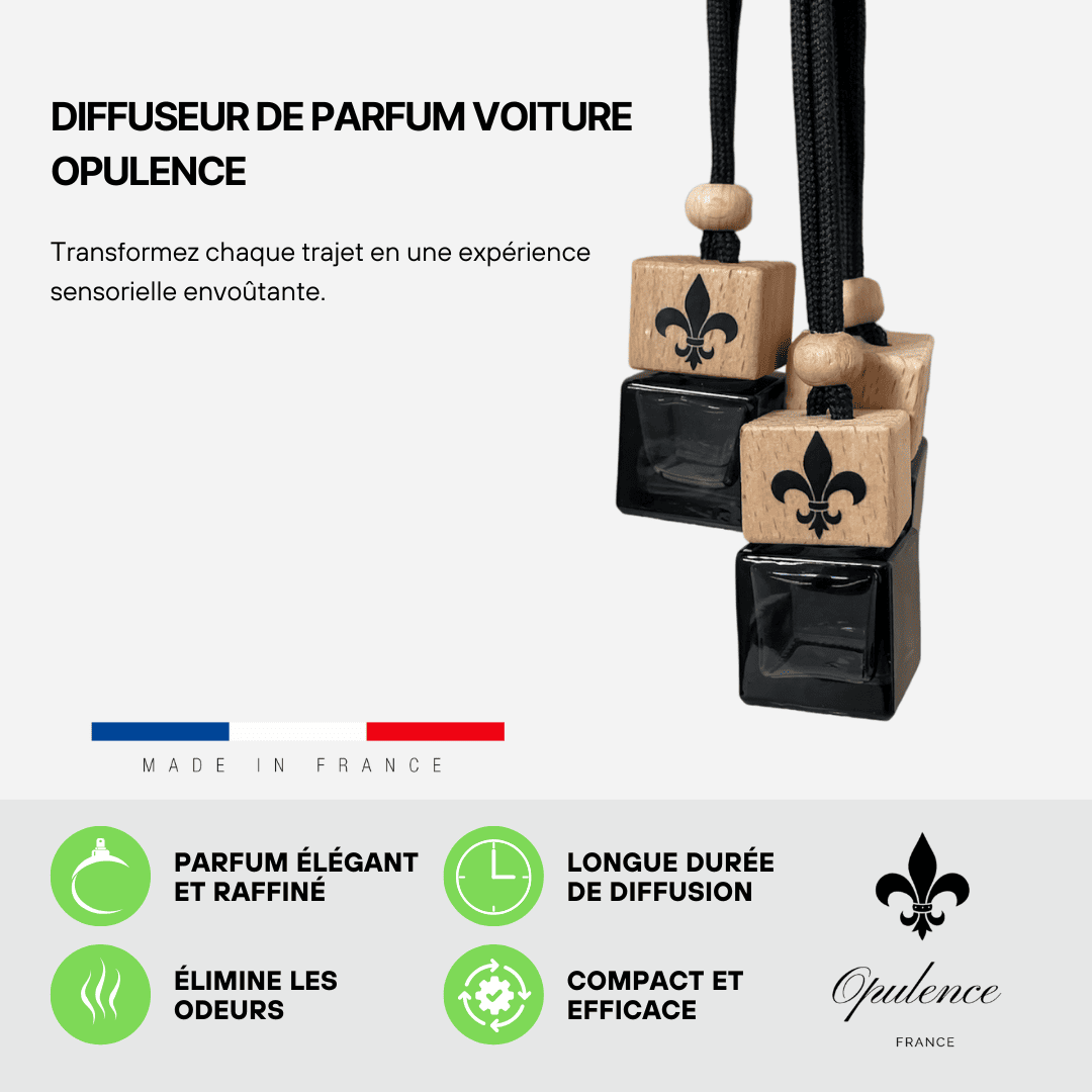 Diffuseur de parfum pour voiture Opulence bienfaits.