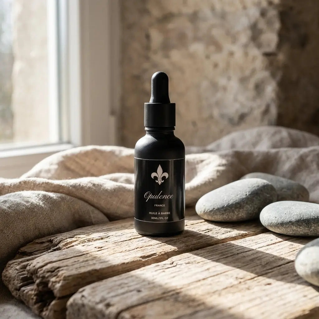 Huile à Barbe Artisanale 30ml - Cuir et Épices Opulence Cosmetics