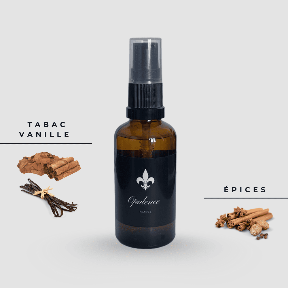 Huile à barbe Opulence au parfum Tabac Vanille Épices 50ml.