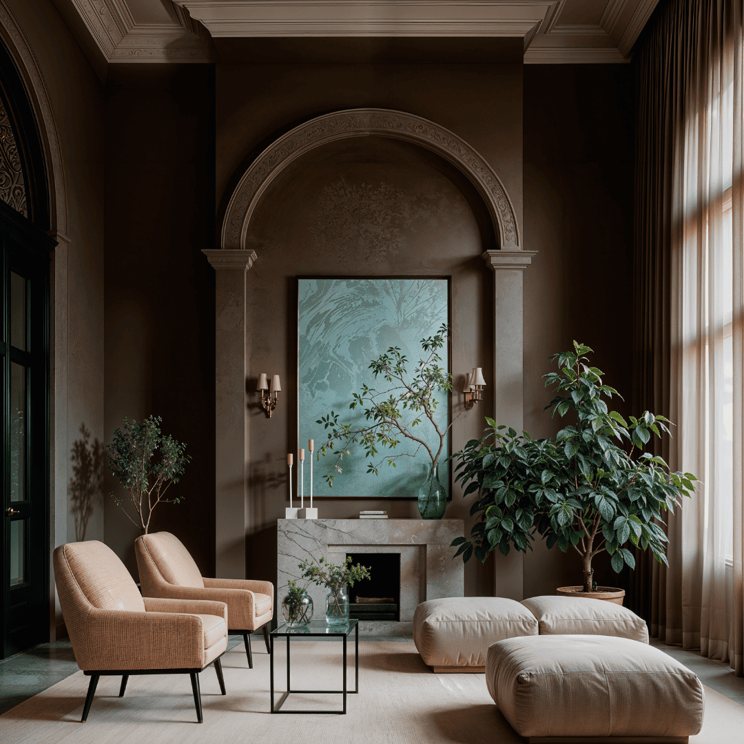 Intérieur de maison luxueux et moderne, parfumé avec le parfum d'intérieur Opulence.