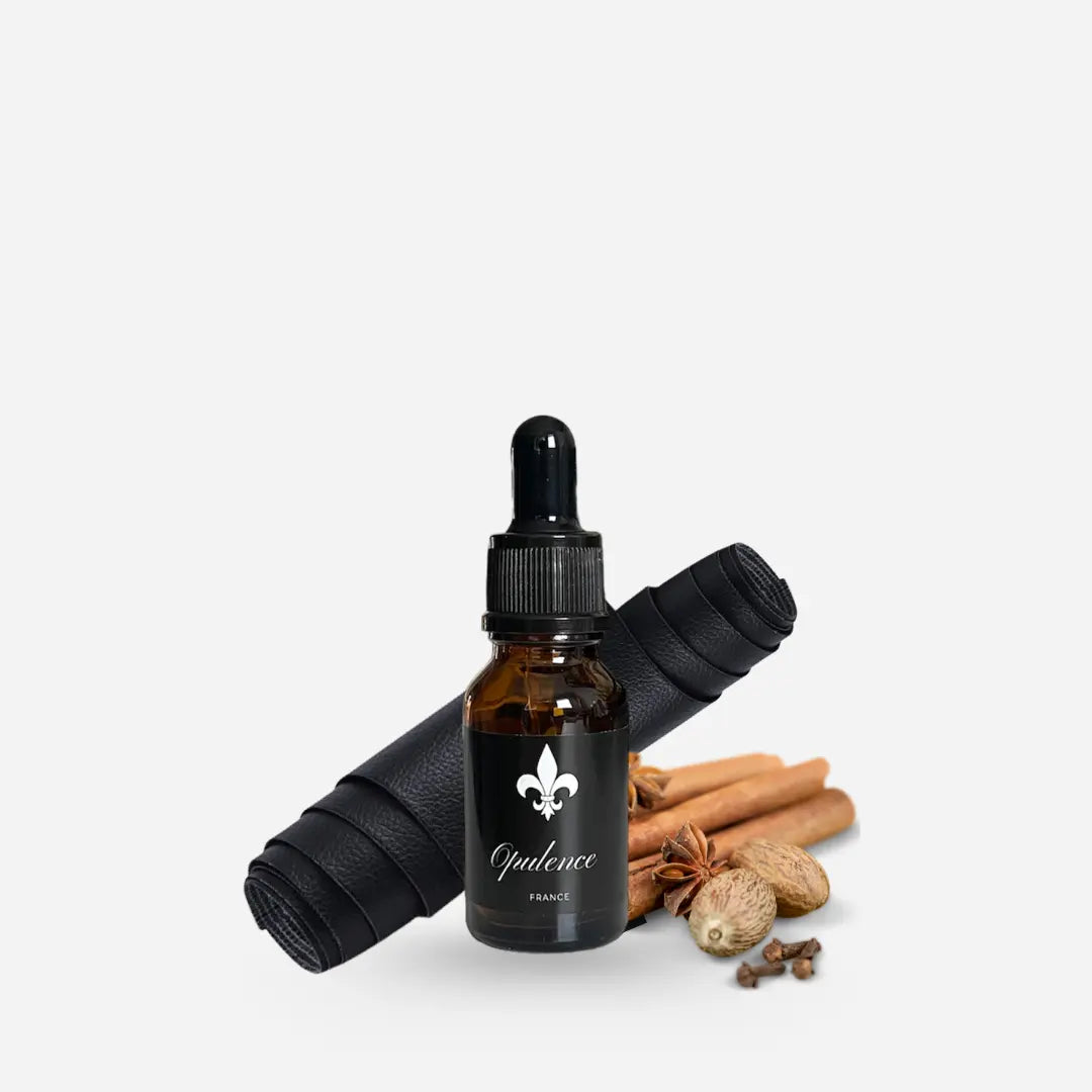 Huile à barbe adoucissante et hydratante Opulence au parfum de Cuir et Épices 15ml.