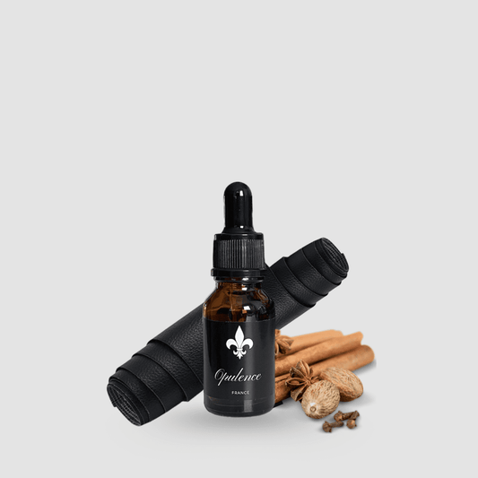 Huile à barbe Opulence au parfum de Cuir et Épices 15ml.
