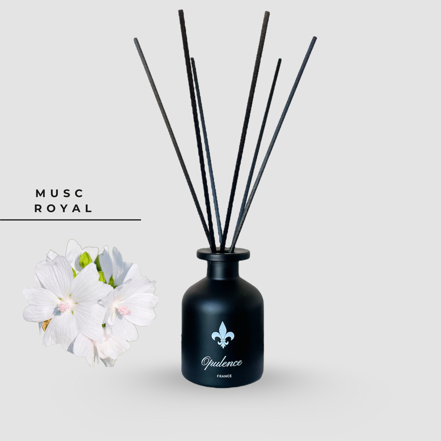 Diffuseur de parfum à bâtonnets Musc Royal Opulence.