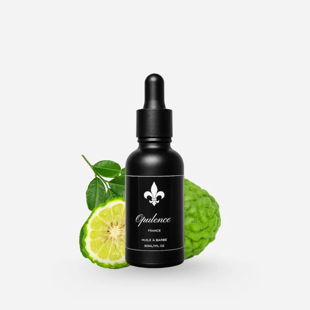 huile à barbe naturelle hydratante Opulence parfum bergamote de Sicile 30ml.