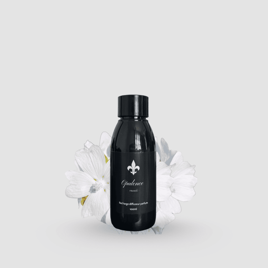 Recharge de parfum Musc Royal pour diffuseur à bâtonnets Opulence 100ml.