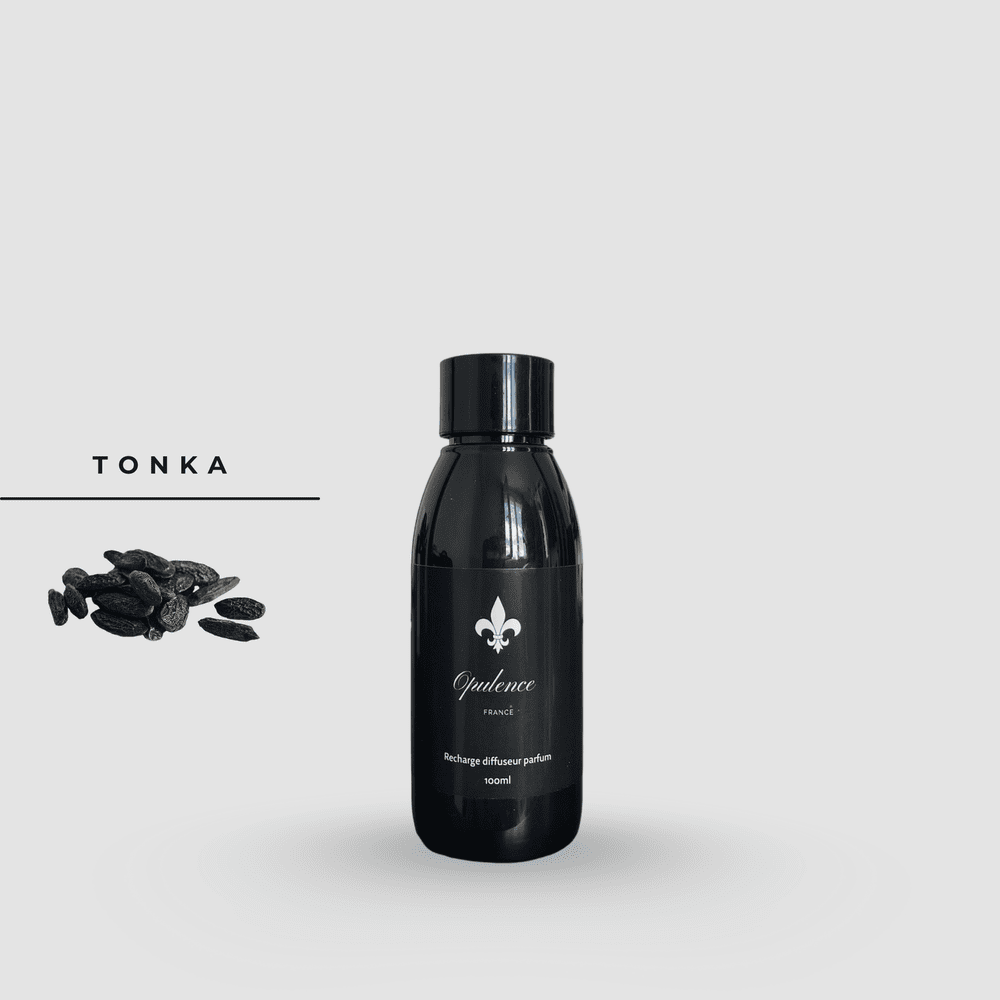 Recharge de parfum de luxe diffuseur à bâtonnets Tonka 100ml Opulence.